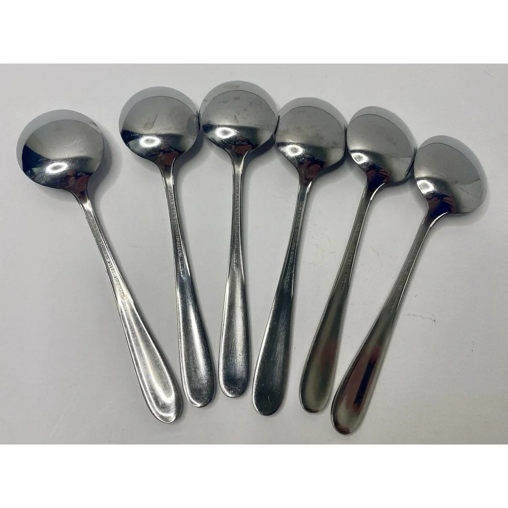 N.S. Co. National Stainless Japan Hibiscus Pattern Teaspoons Replacements Lot 6